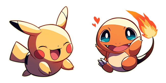Pokemon Kawaii Pikachu & Charmander Cursor