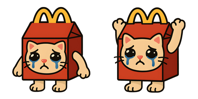 Crying Happy Meal Cat Meme Cursor