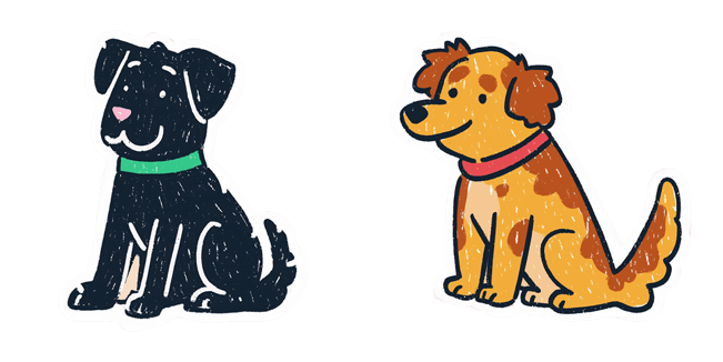 Cute Dark & Orange Dogs Puppies Cursor