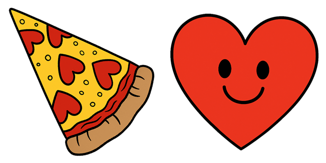 Cute Pizza Slice & Heart Cursor