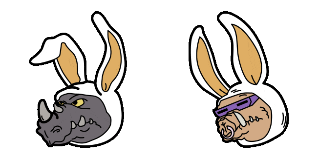 TMNT Easter Rocksteady & Bebop Animated Cursor