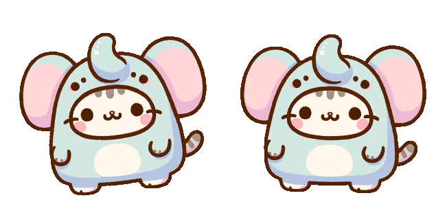 Cute Elephant Costume Cat Animated Cursor