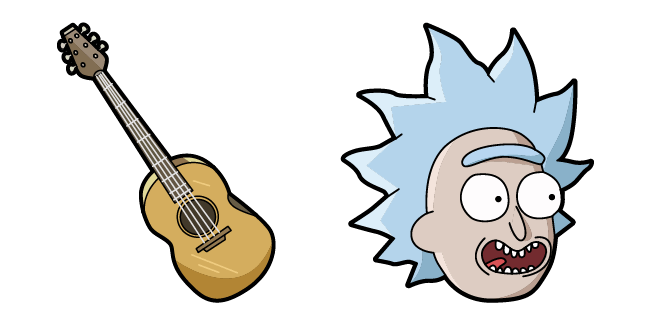 Rick and Morty Tiny Rick & Guitar Cursor