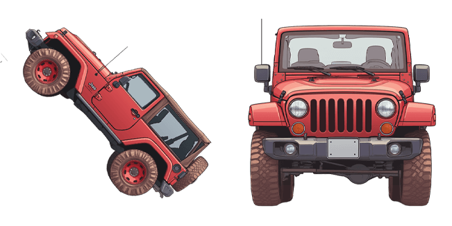 Red Classic Jeep Wrangler Cursor