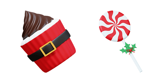 Chocolate Cupcake & Christmas Candy 3D Cursor