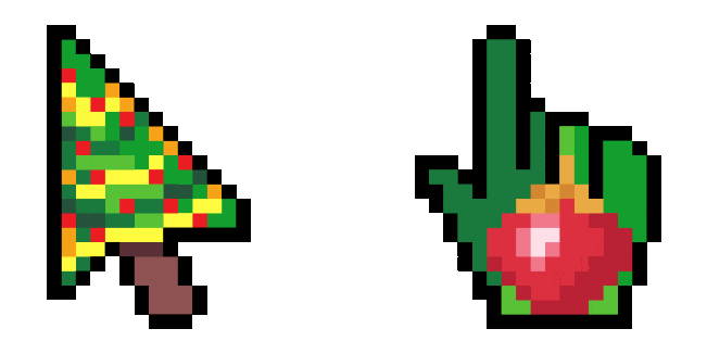 Christmas Tree Color Pixel Animated Cursor