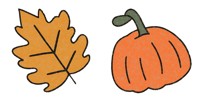Fall Autumn Leaf & Orange Pumpkin Cursor