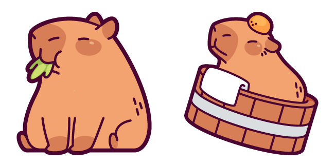 Cute Capybara Eating Cursor