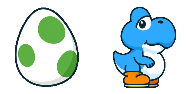 Super Mario Bubble Baby Yoshi & Egg Cursor
