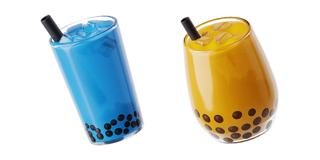 Blue & Orange Bubble Tea 3D Cursor