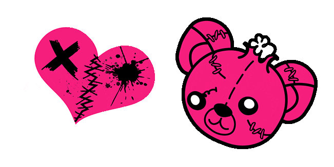 Emo Heart & Teddy Bear Animated Cursor