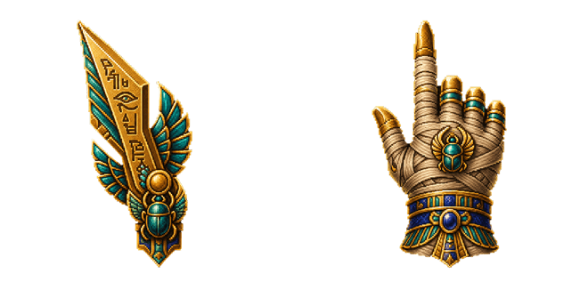 Egypt Blade & Mummy Hand Pixel Cursor