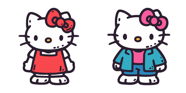 Hello Kitty Red Dress & Blue Jacket Cursor