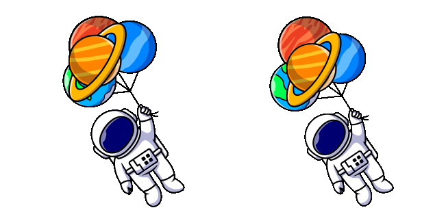 Astronaut with Balloons Animated Cursor