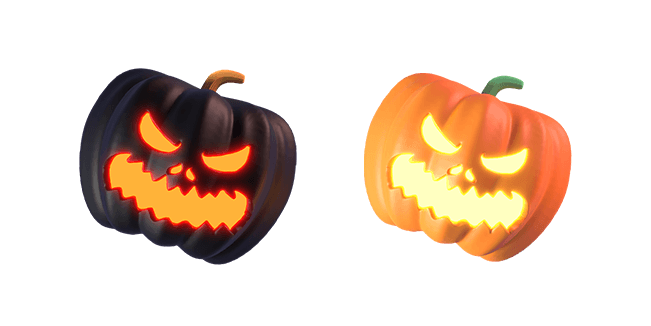 Jack-o-Lantern Dark & Light 3D Cursor