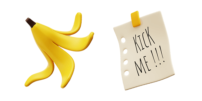 Banana Peel Joke & Kick Me Note 3D Cursor