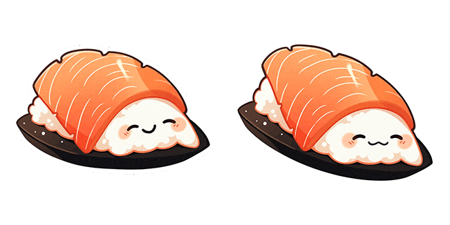 Cute Salmon Nigiri Sushi Animated Cursor