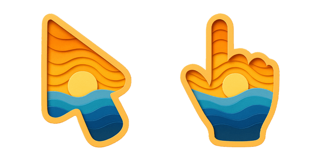 Sunset Sea Cutout Cursor