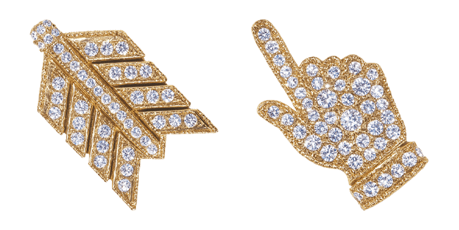 Luxury Chevron & Crystal Glove Cursor