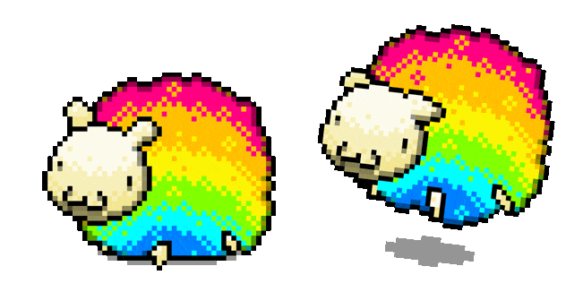 Jumping Rainbow Sheep Animated Cursor