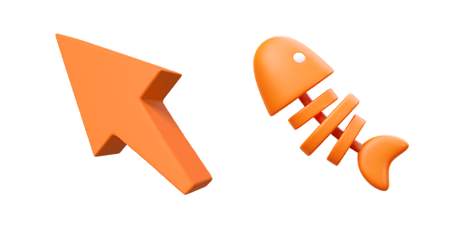 Orange Arrow & Fishbone 3D Cursor