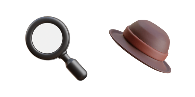Detective Magnifying Glass & Detective Hat 3D Cursor