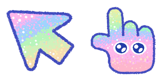 Pastel Rainbow Sparkle Kawaii Arrow Cursor