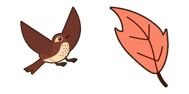 Fall Aesthetic Bird & Leaf Animated Cursor