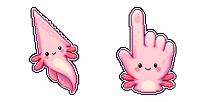 Cute Axolotl Pixel Cursor