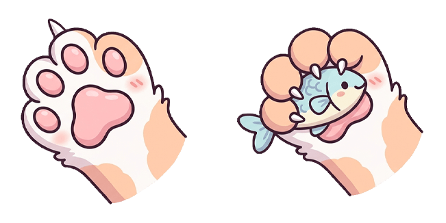 Cute Cat Paw & Fish Toy Cursor