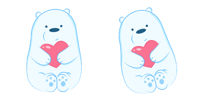 We Bare Bears Ice Bear with Heart Animated Cursor