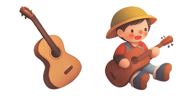 Toy Guitar & Baby Toy Doll Cursor