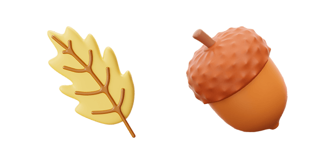 Autumn Oak Leaf & Acorn 3D Cursor