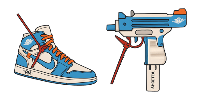 Blue Air Jordan 1 Off-White Hypebeast Cursor