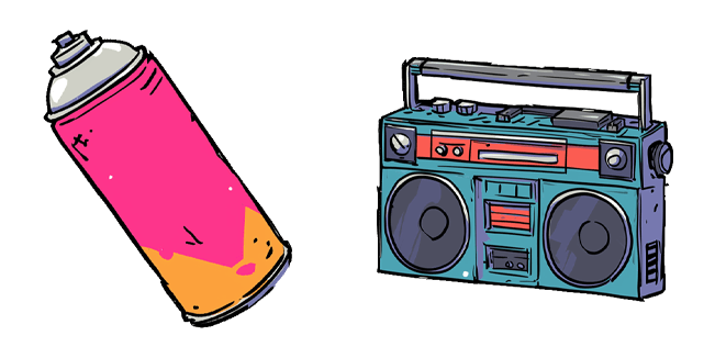 Graffiti Spray Paint Can & Retro Boombox Cursor