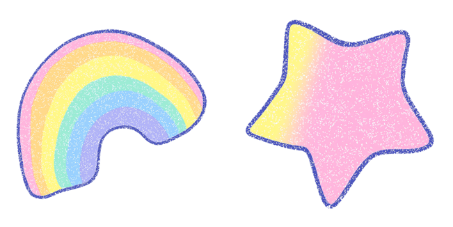 Pastel Rainbow & Star Glitter Cursor