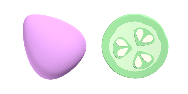 Beauty Sponge & Cucumber Slice 3D Cursor