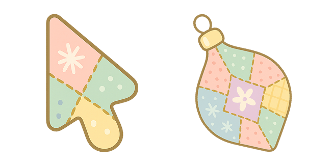 Pastel Quilted Christmas Ornament Ball Cursor