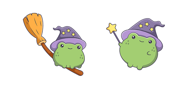 Halloween Cute Frog Witch Cursor