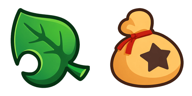 Animal Crossing Leaf & Bag of Bells Cursor