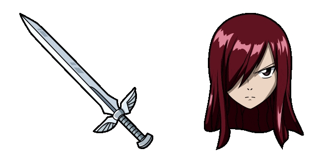 Fairy Tail Erza Scarlet & Heart Kreuz Sword Animated Cursor