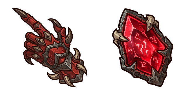 RPG Demon Hand & Red Rune Crystal Cursor