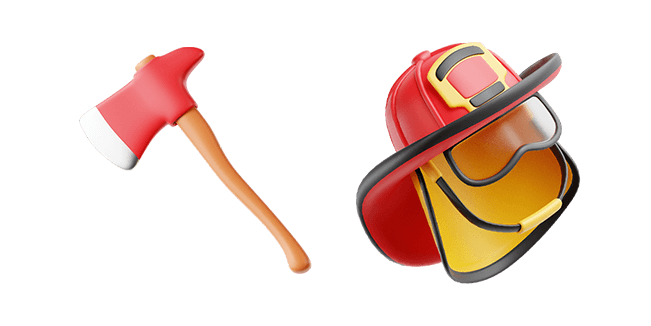 Firefighter Axe & Helmet 3D Cursor