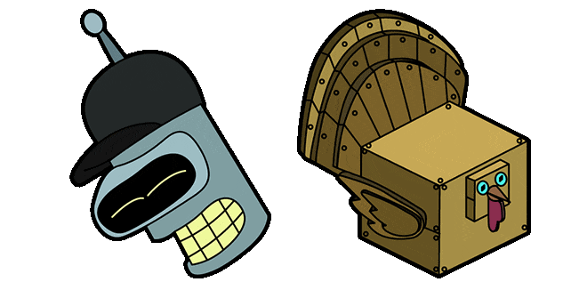 Futurama Bender & Roboturkey Animated Cursor