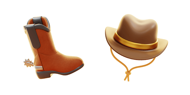 Cowboy Boot & Cowboy Hat 3D Cursor