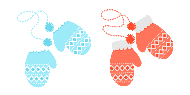 Blue & Red Winter Gloves Animated Cursor