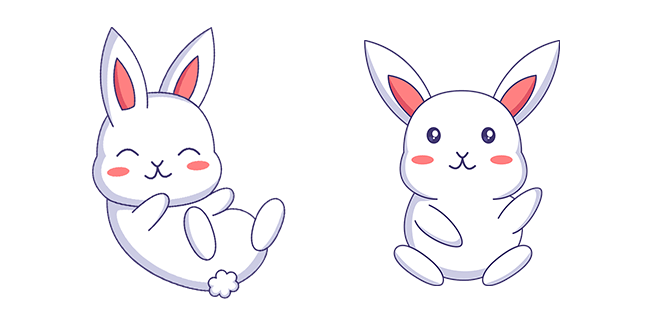 White Kawaii Bunny Cursor