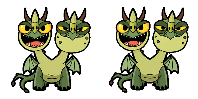 How to Train Your Dragon Chibi Belch and Barf Animated Cursor