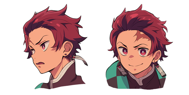 Demon Slayer Tanjiro Kamado Smiling Face Cursor