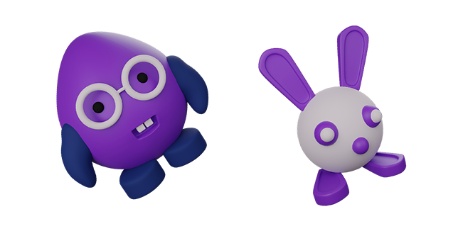 Adorable Cartoon Creatures 3D Cursor